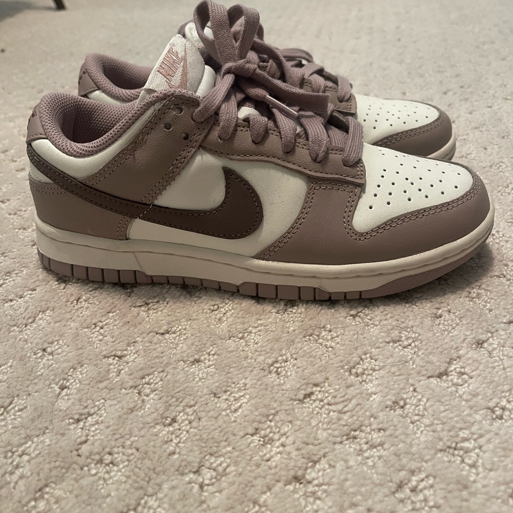Nike Taupe/Plum and White Dunks only worn once!